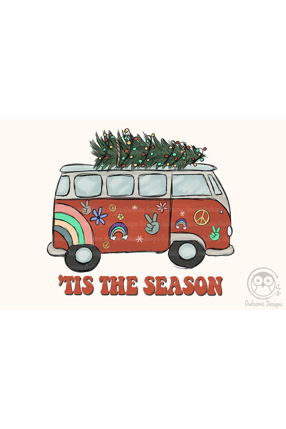 Christmas Tis the Season HIppie Graphics pinterest image.