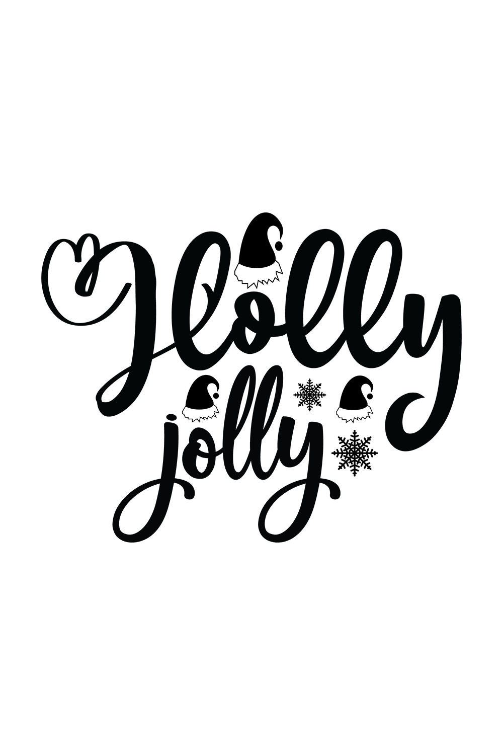 Image with colorful black lettering for Holly Jolly prints.