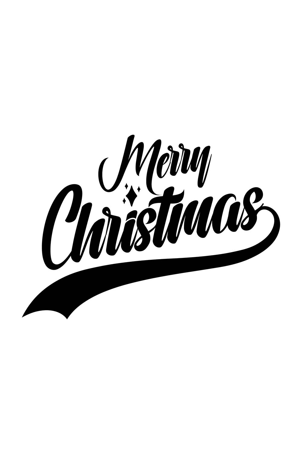 Image with amazing black lettering for prints "Merry Christmas".