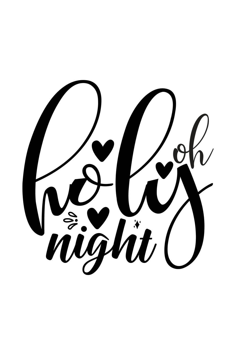 Image with amazing black lettering for Oh Holy Night prints.