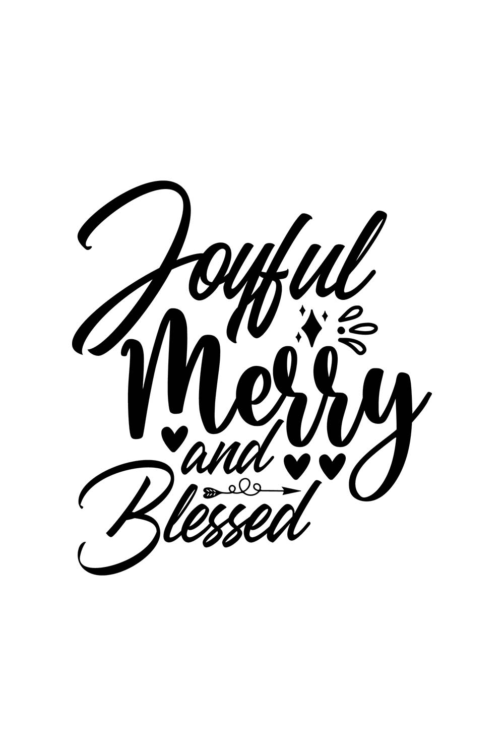 Joyful Merry and Blessed SVG Design pinterest image.