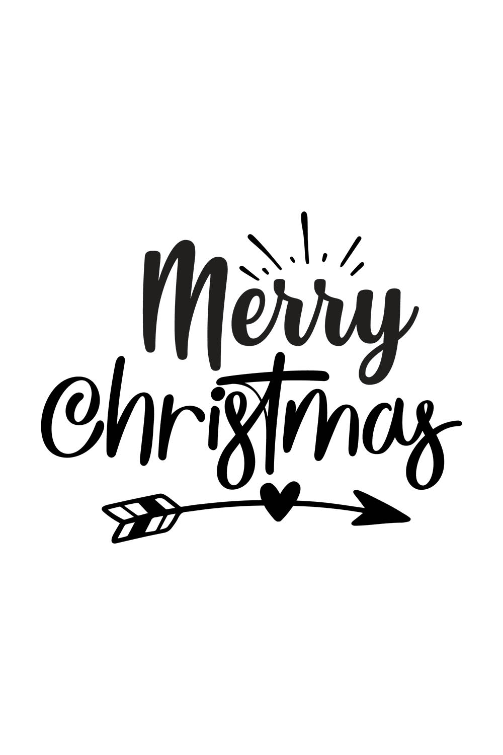 Image with charming black inscription for Merry Christmas prints.