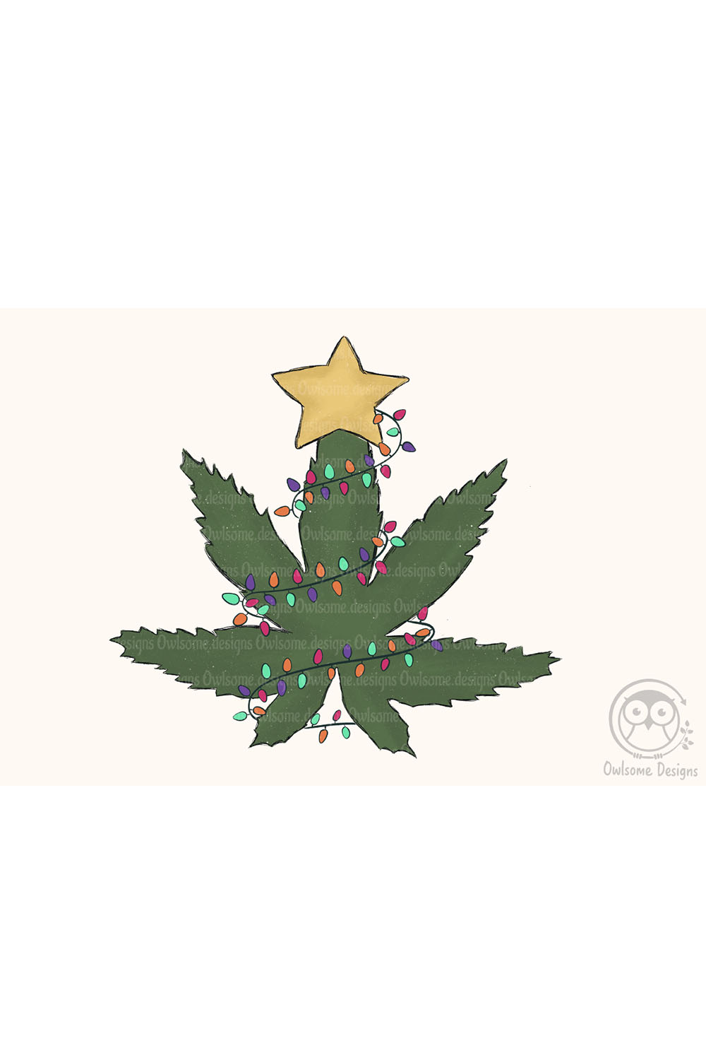 Christmas Tree Hippie Sublimation Design pinterest image.