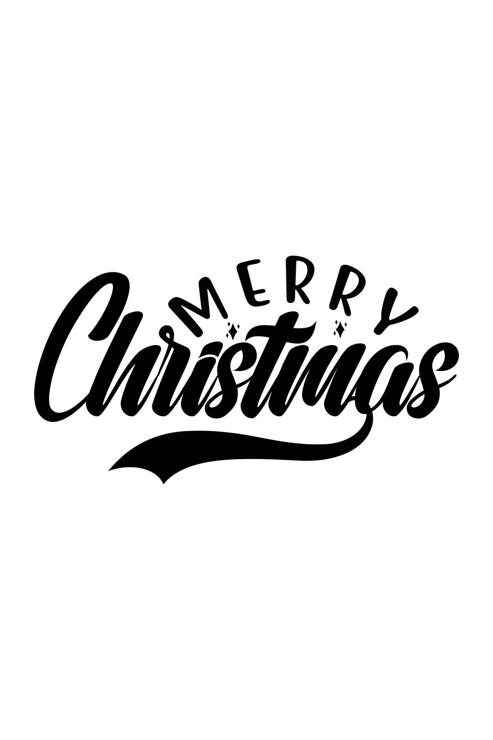 Image with elegant black inscription for prints "Merry Christmas".