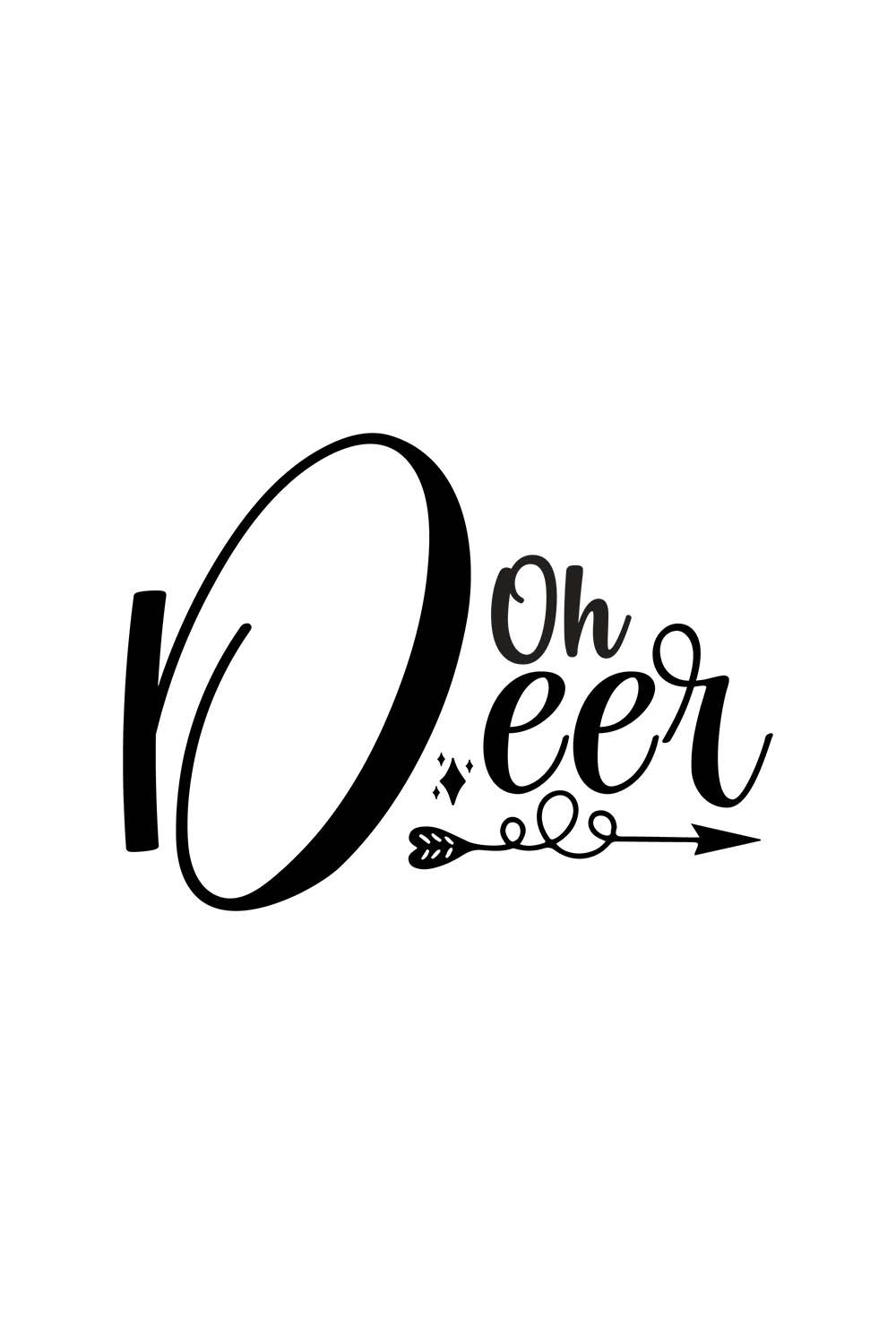 Image with enchanting black lettering for Oh Deer prints.