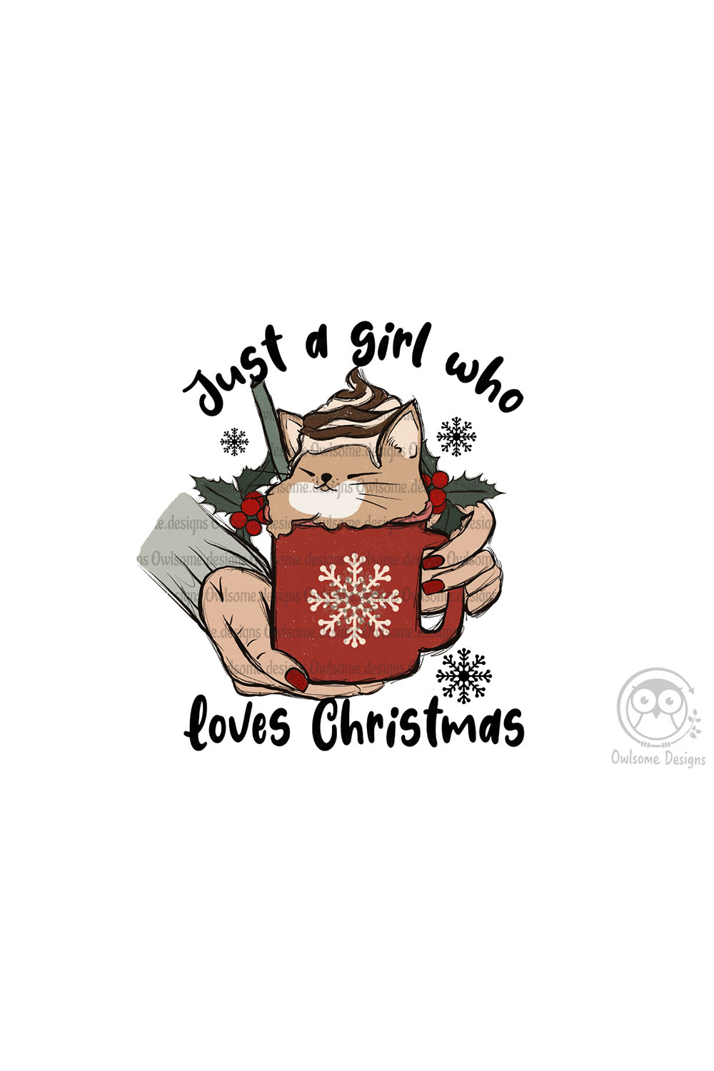 Christmas Girl Loves Sublimation Graphics pinterest image.