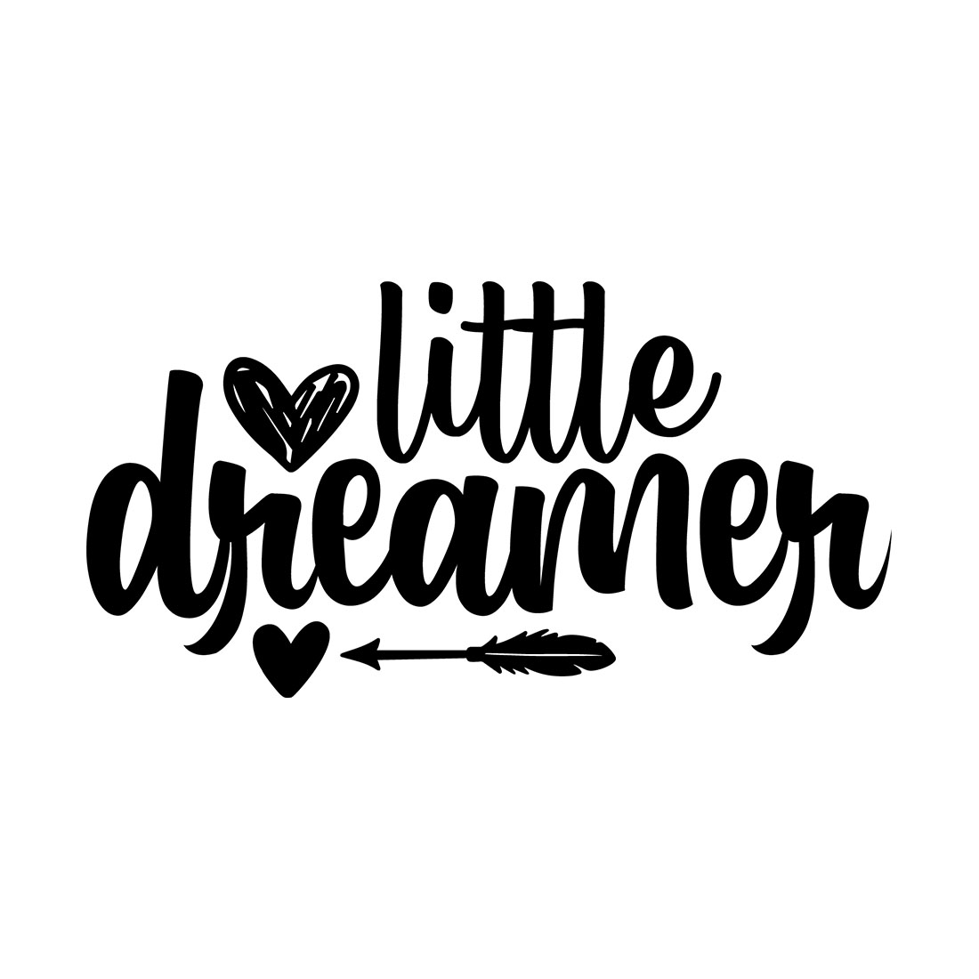 Image with gorgeous black lettering for little dreamer prints.