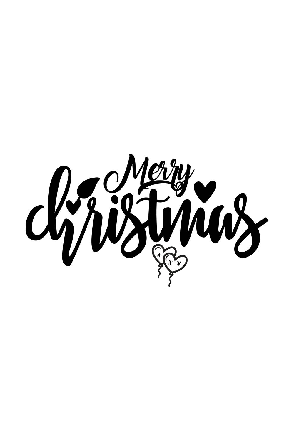 Image with a beautiful black inscription for Merry Christmas prints.