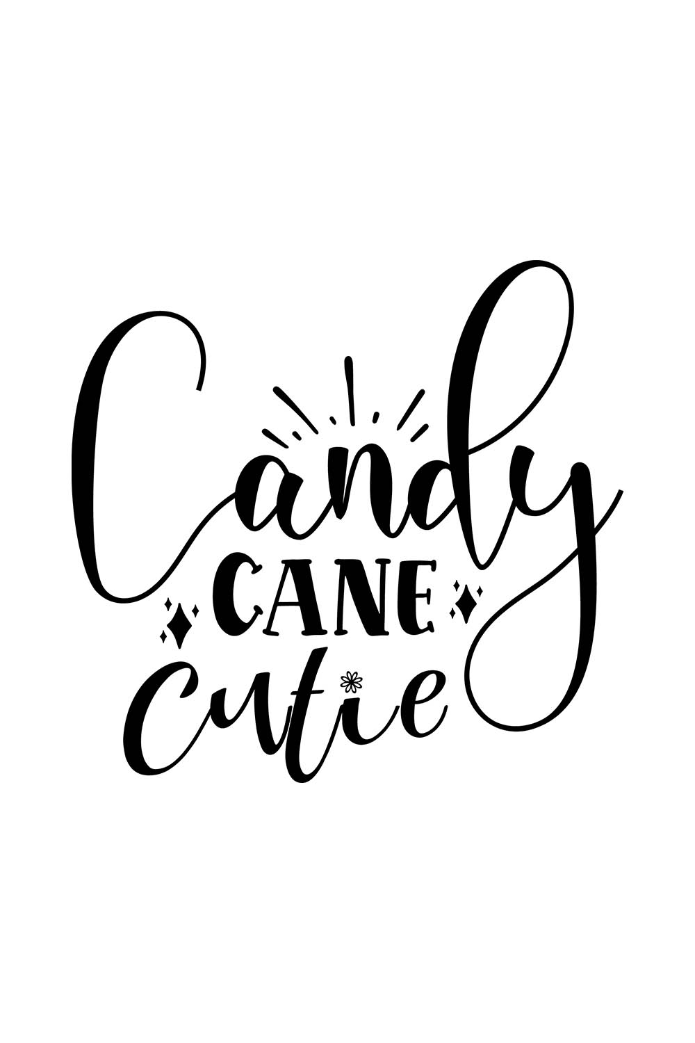 Image with amazing black lettering for Candy Cane Cutie prints.