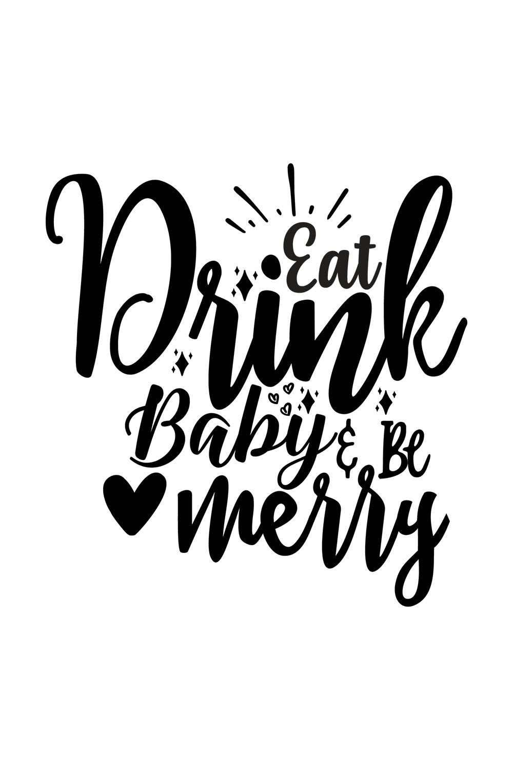 Eat Drink Be Merry SVG Design pinterest image.