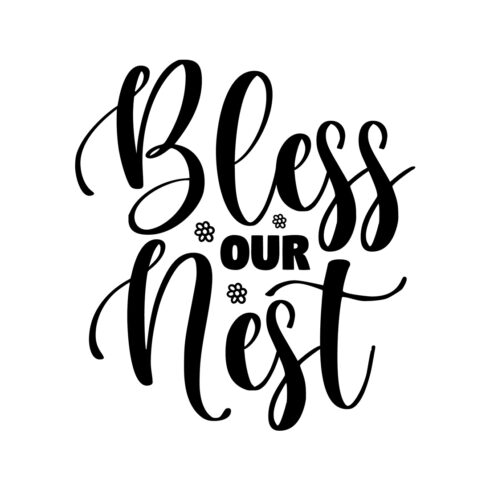 T-shirt Bless our nest Typography SVG Design cover image.