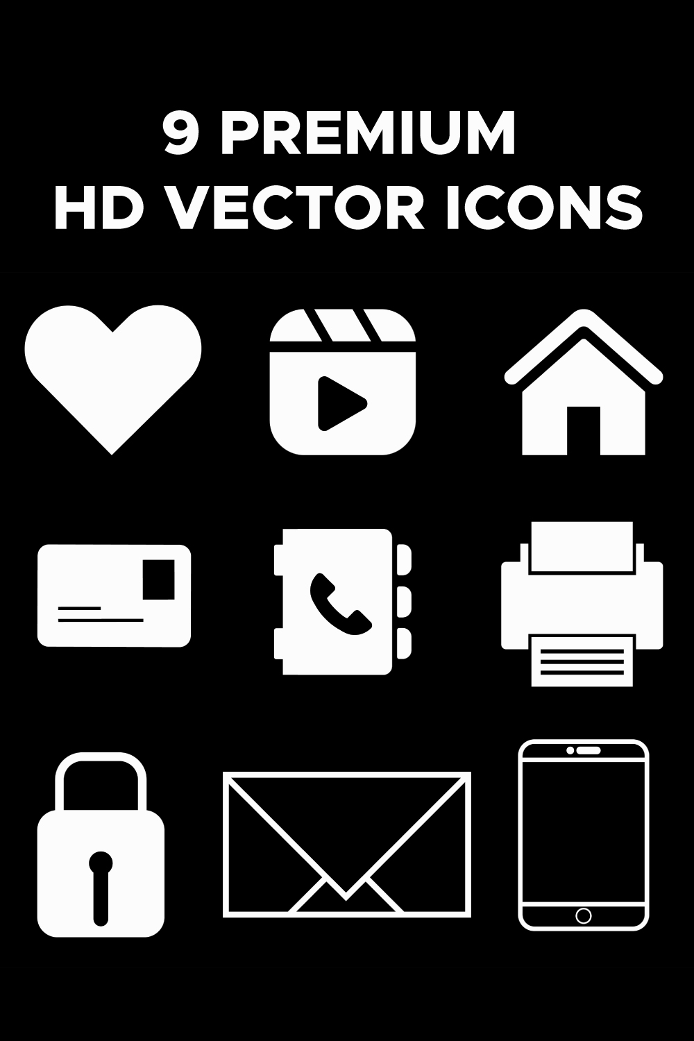 9 Premium HD Vector Icons - pinterest image preview.