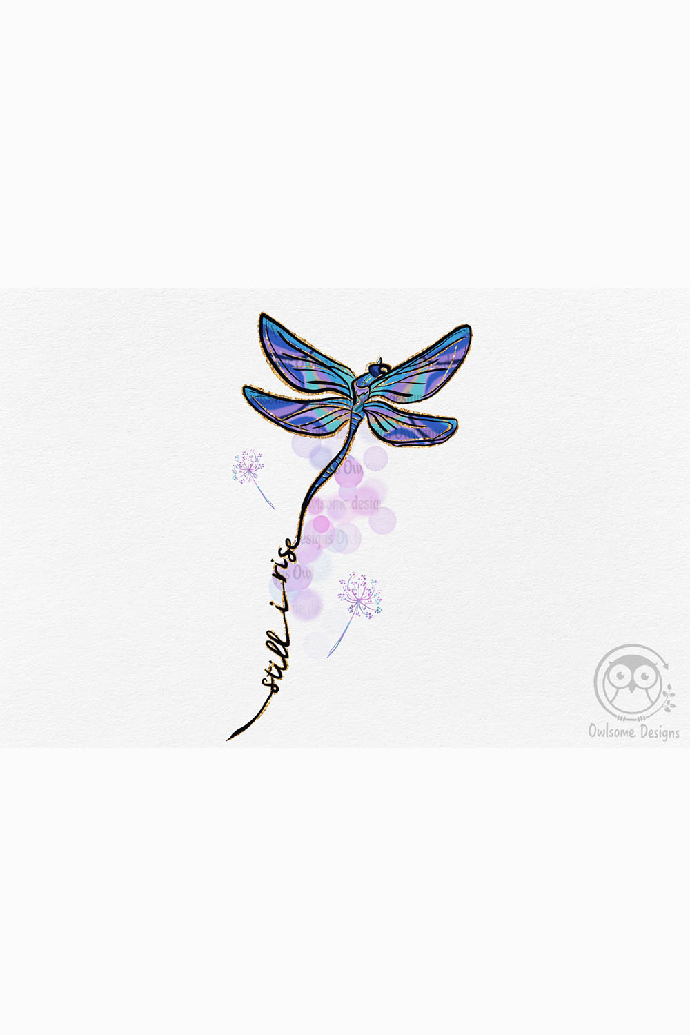 Enchanting image with a dragonfly and an inscription.