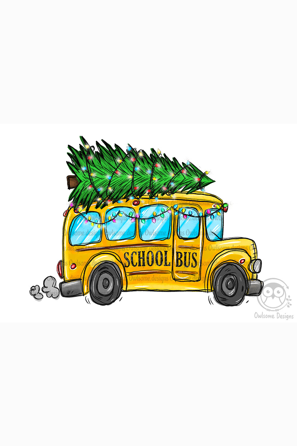 Christmas Tree On School Bus - pinterest image preview.