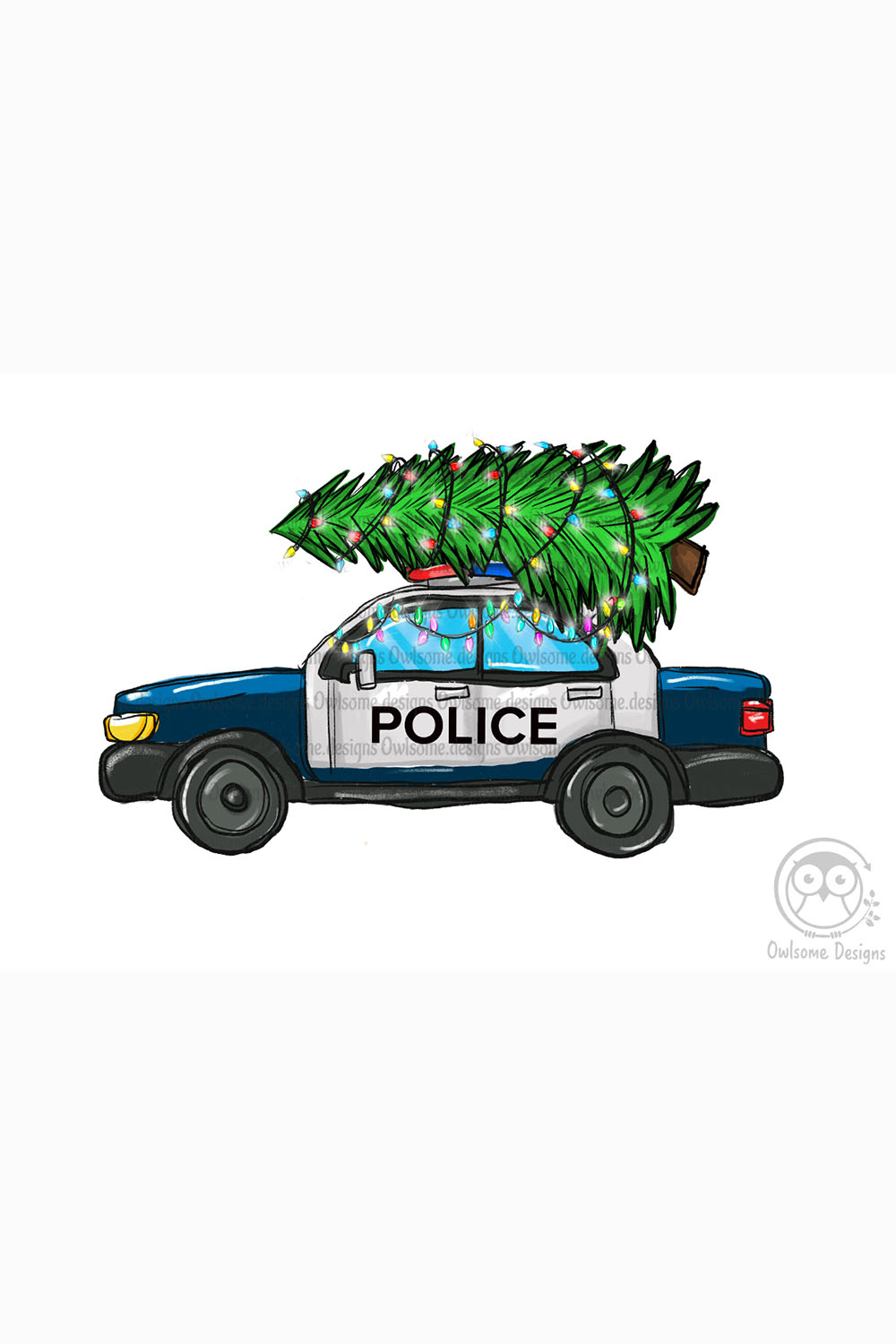 Christmas Tree On Police Car - pinterest image preview.