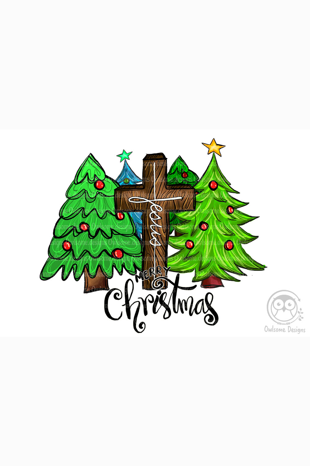 Jesus Merry Christmas Sublimation Design pinterest image.