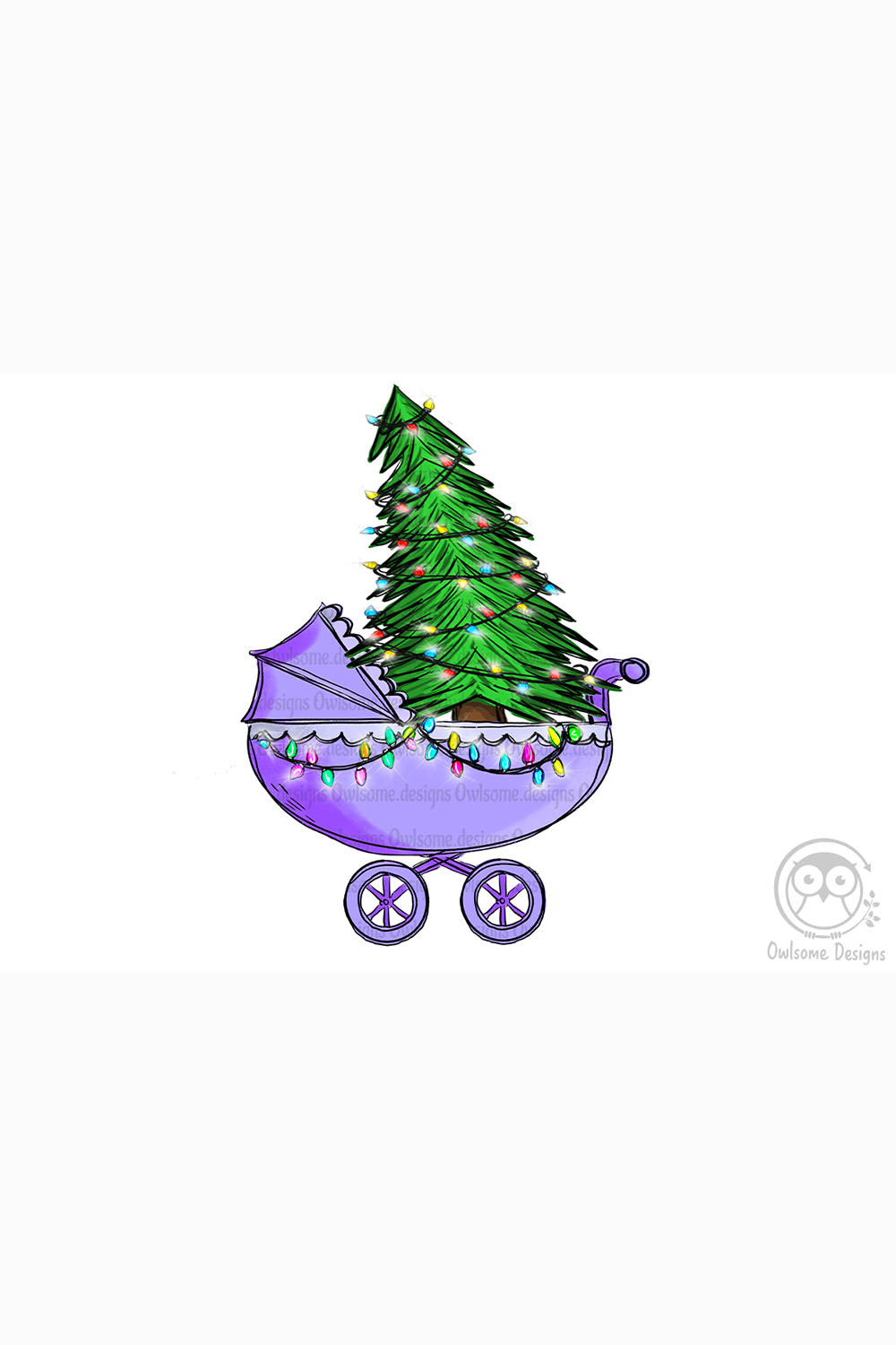 Baby Car Christmas Sublimation Design pinterest image.