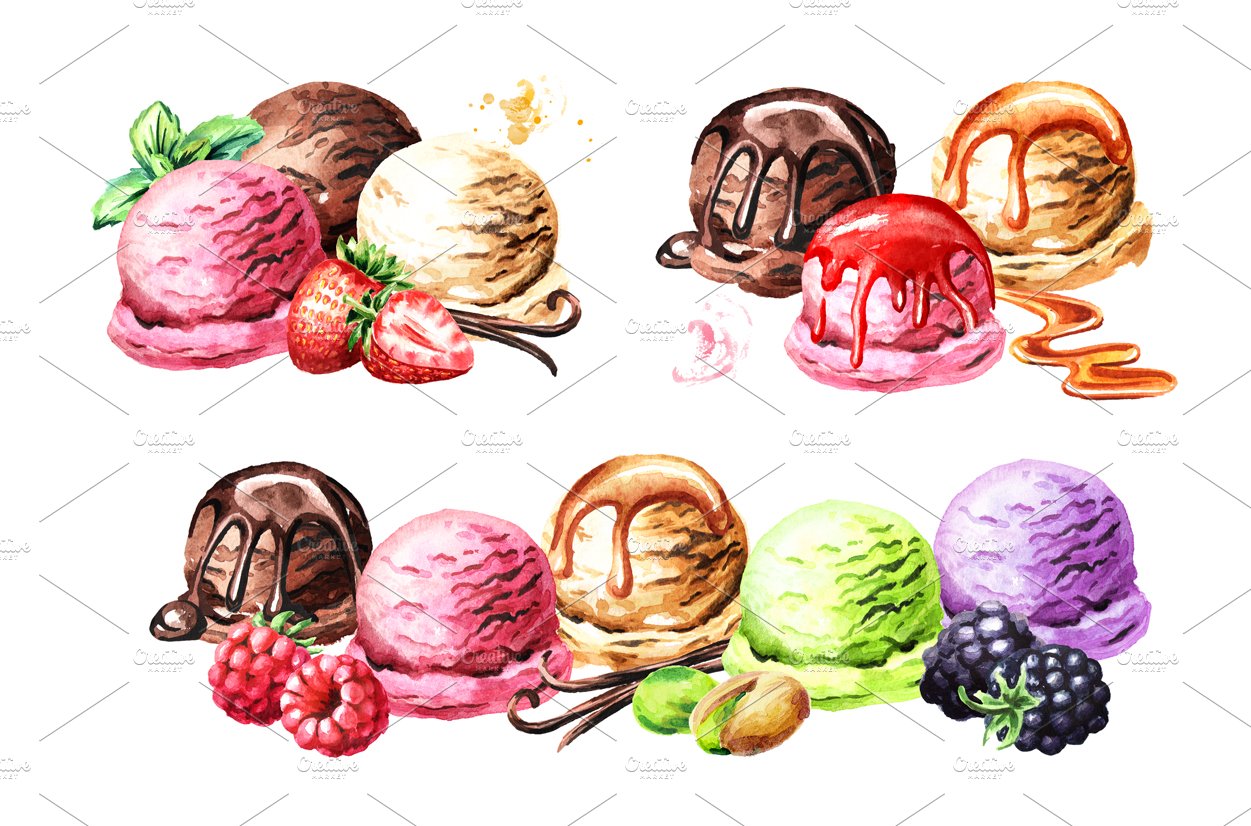 So tasty multicolor ice creams.