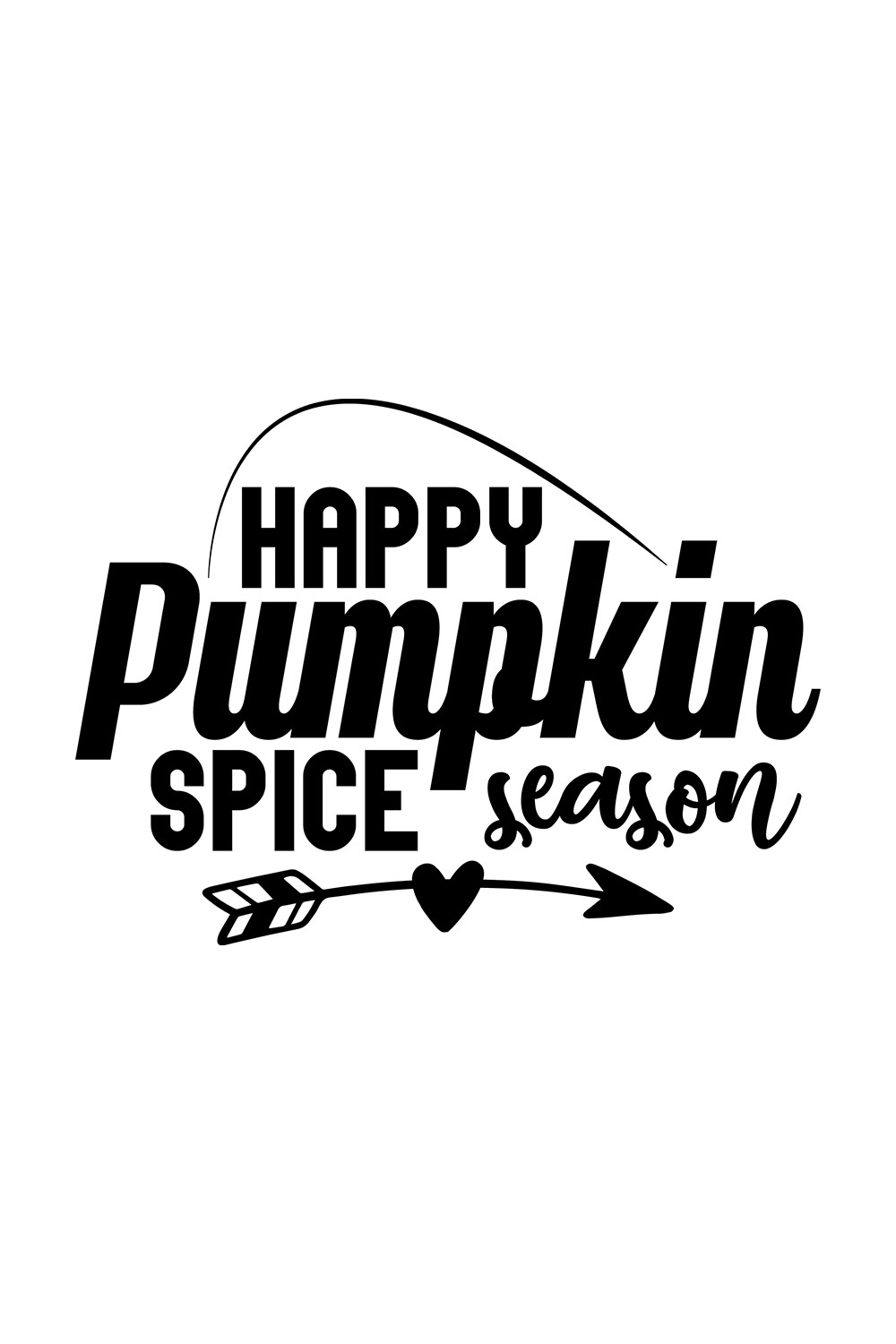 Image with gorgeous black lettering happy pumpkin spice season.