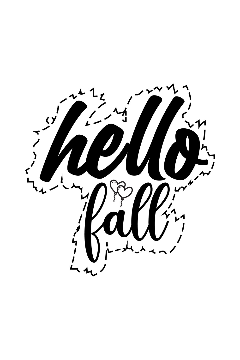 Image with adorable black inscription hello fall.