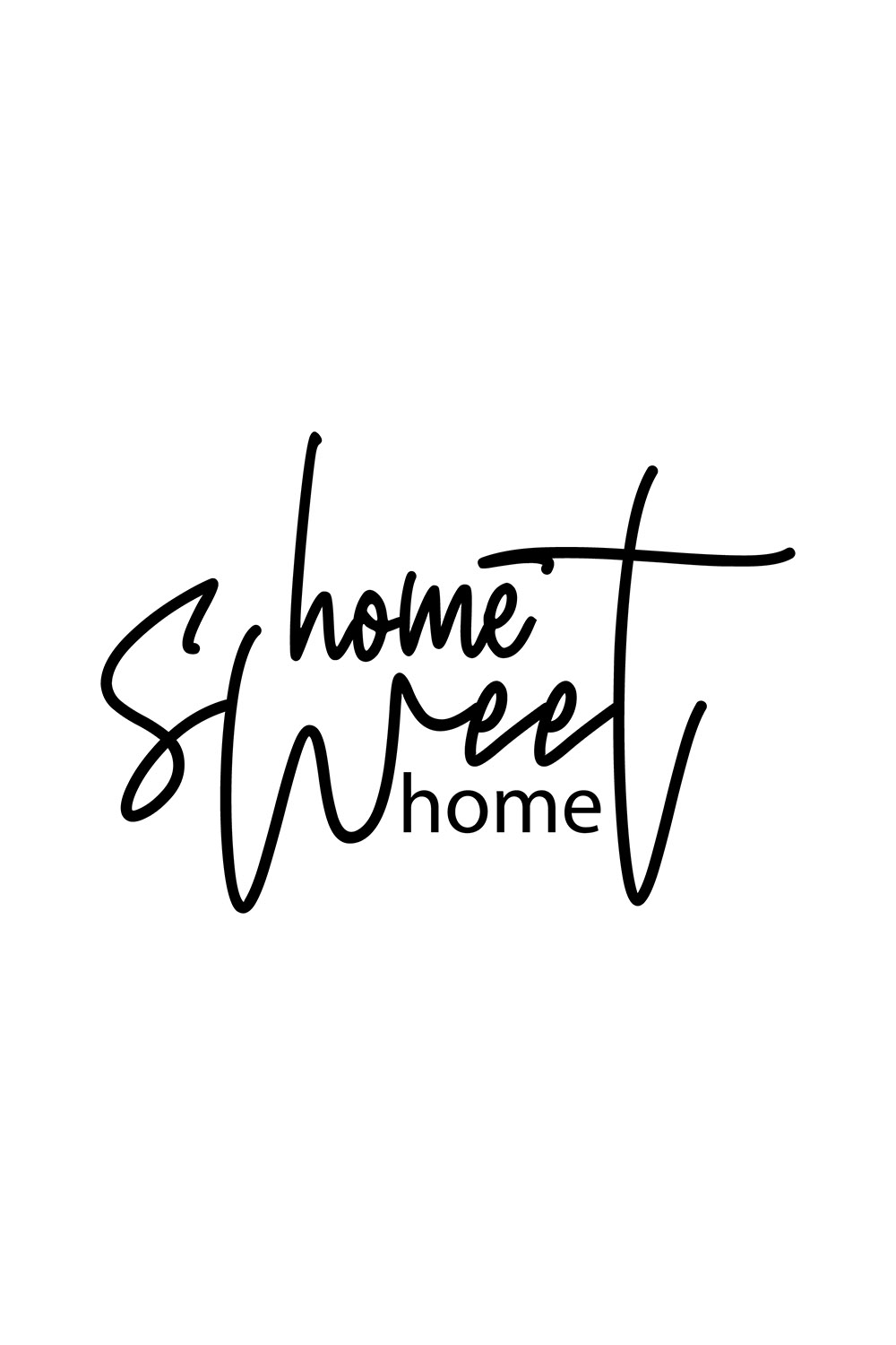 Image with irresistible black inscription home sweet home.