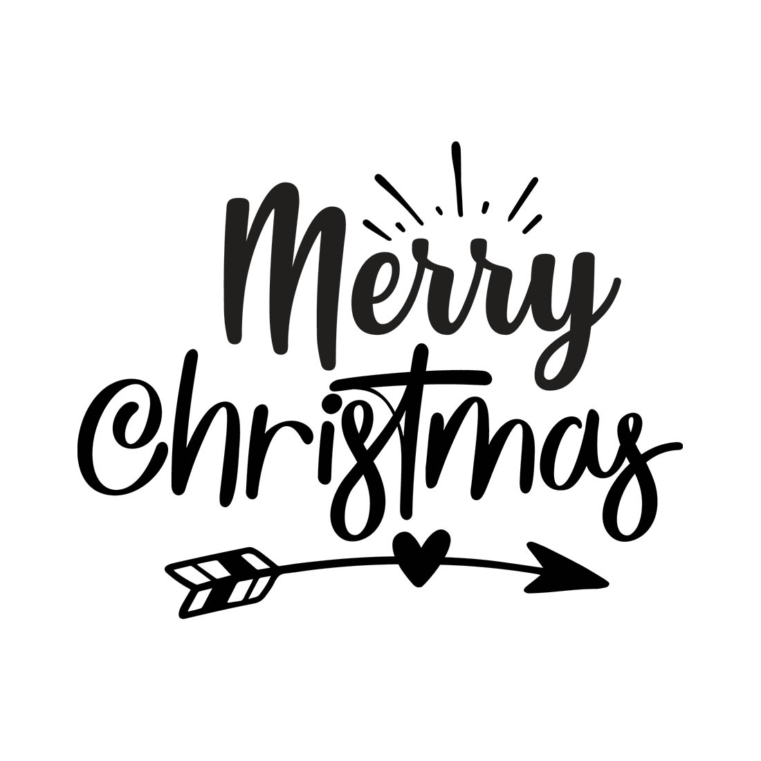 Image with gorgeous black lettering for Merry Christmas prints.