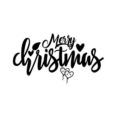 Image with charming black inscription for Merry Christmas prints.