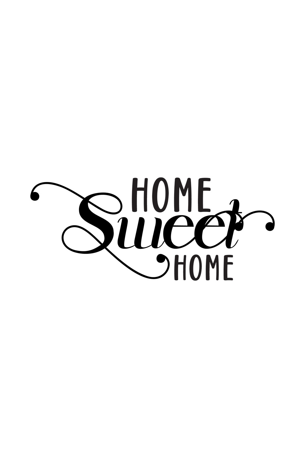 Image with wonderful black inscription home sweet home.