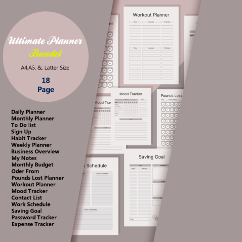 Ultimate Planner Templates Canva cover image.