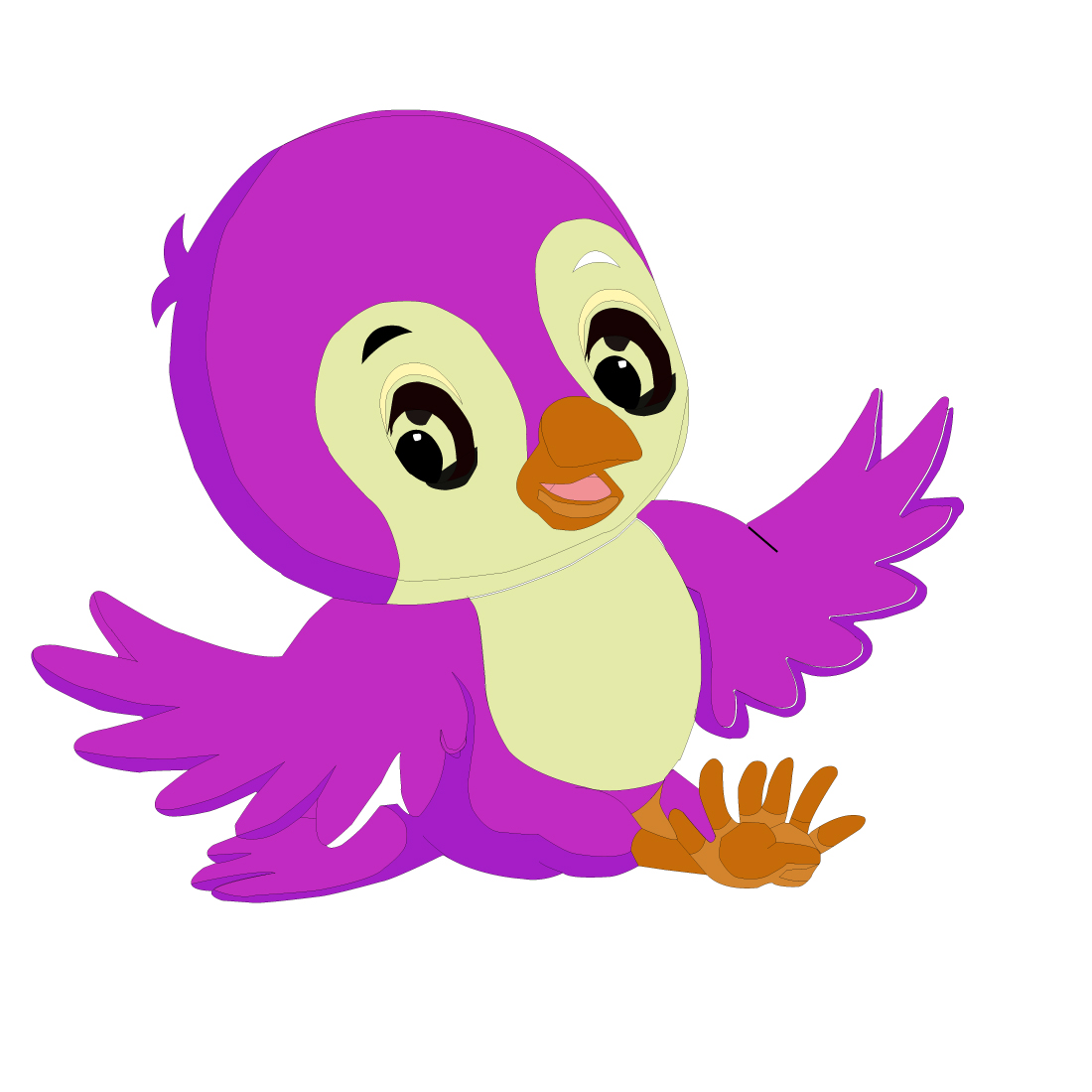 Cute Bird Logo in pink color.