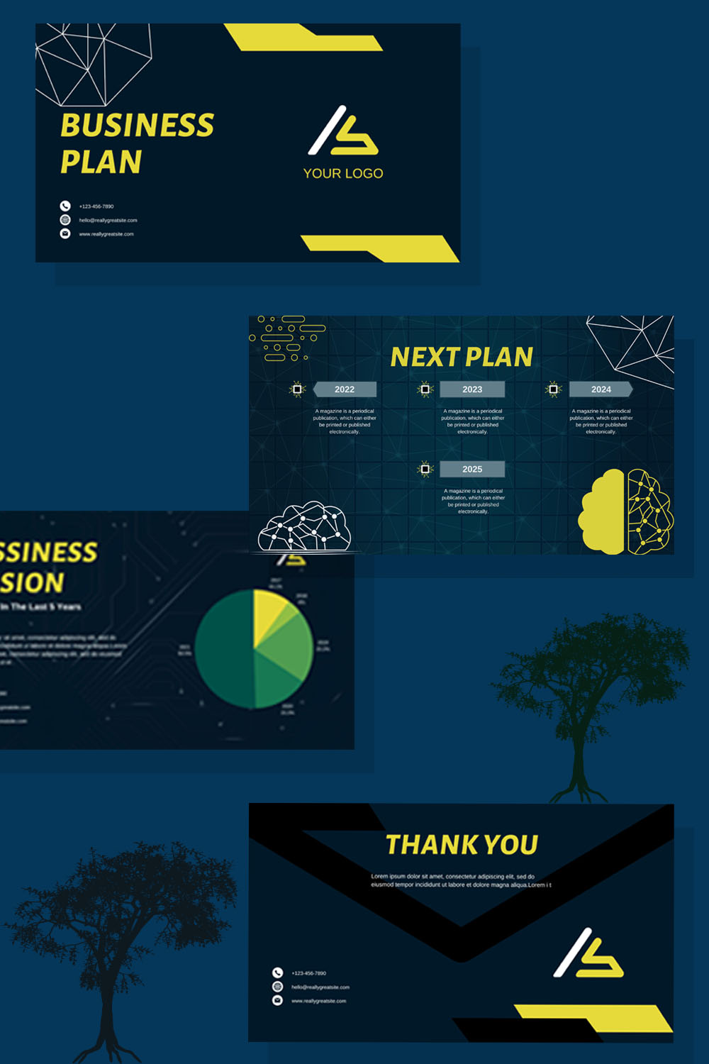 Business Presentation Template - pinterest image preview.