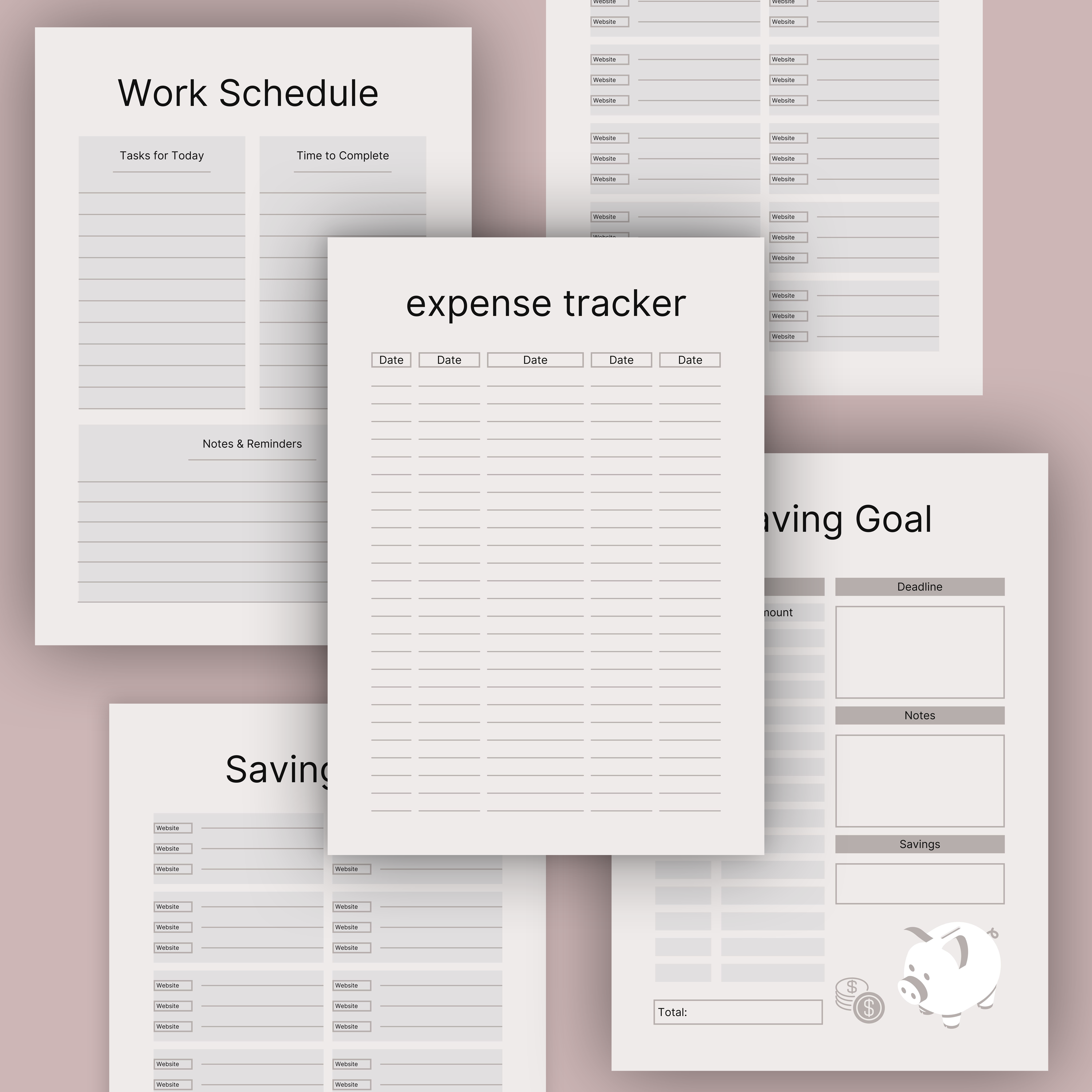 Clean Ultimate Planner Templates Canva preview image.
