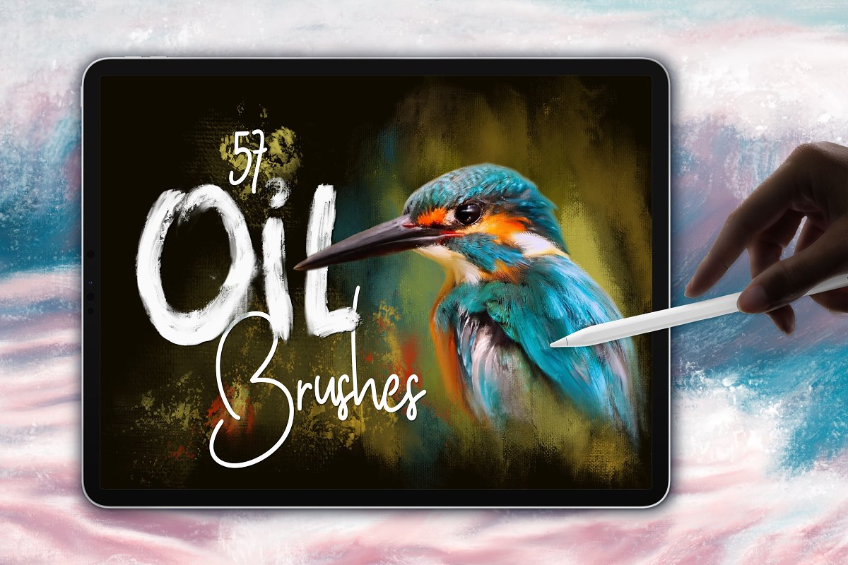 Cover image of Oil Brushes for Procreate.