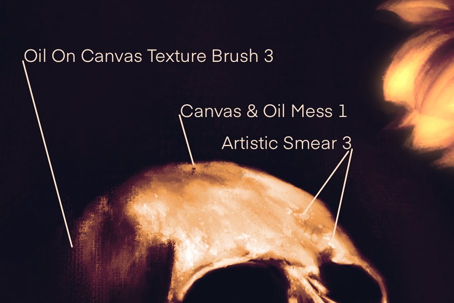 Oil on canvas texture brush.