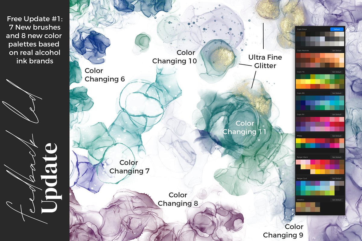 Get free update based on real alcohol ink brands.