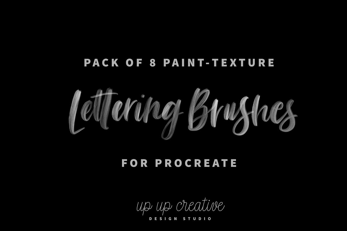 Cover image of 8 Procreate Lettering Brushes.