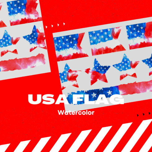 Watercolor. USA flag.
