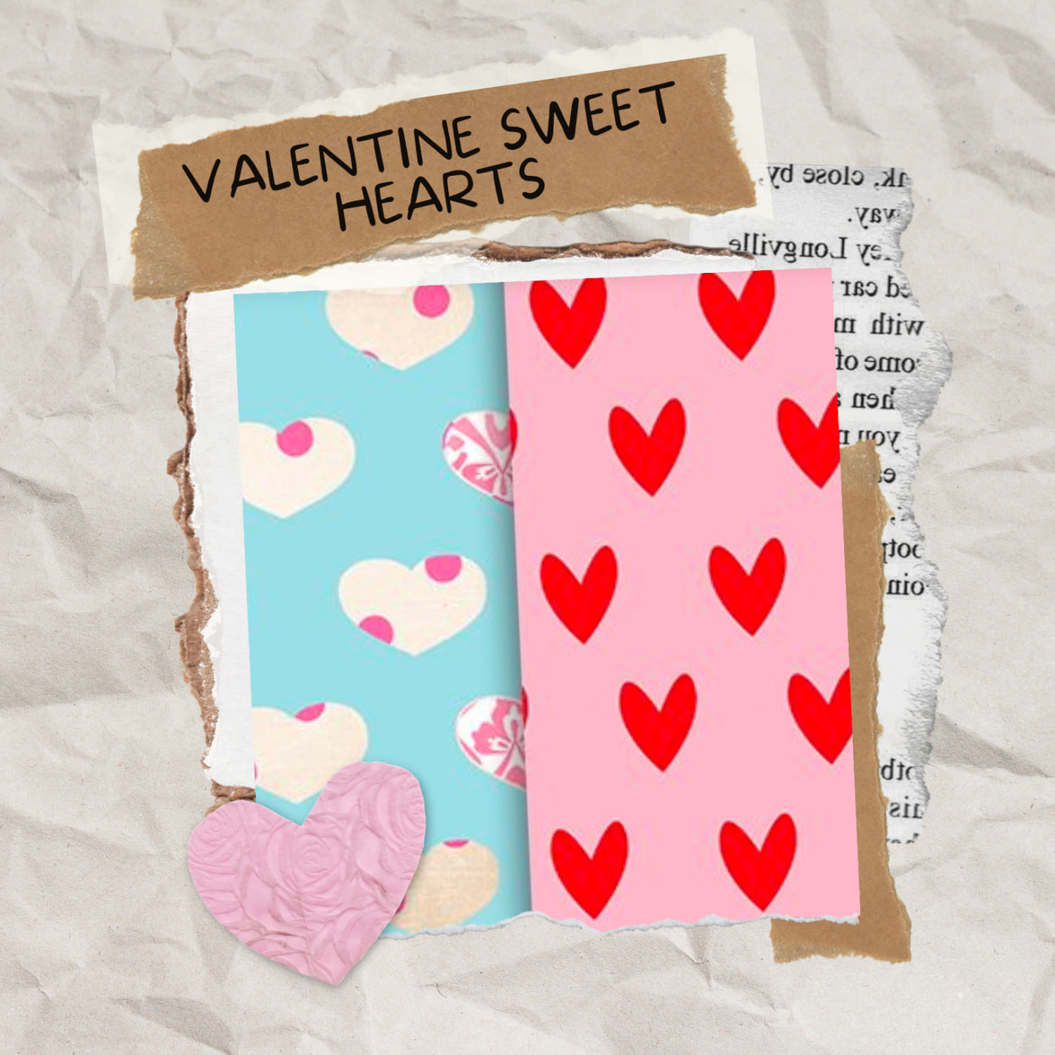 Valentine Sweet Hearts Digital Paper - main image preview.