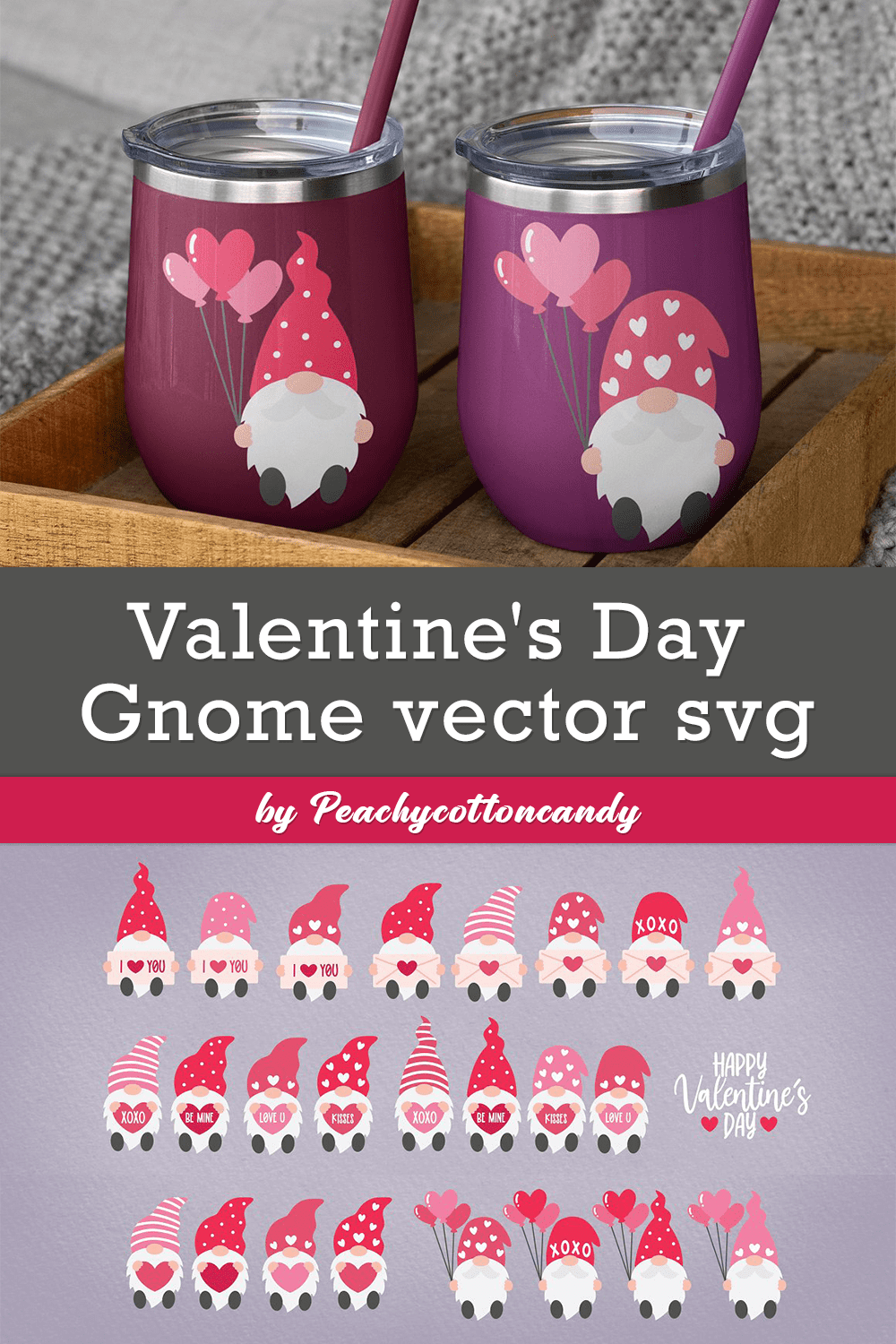 Valentine's Day Gnome Vector Svg - Pinterest.