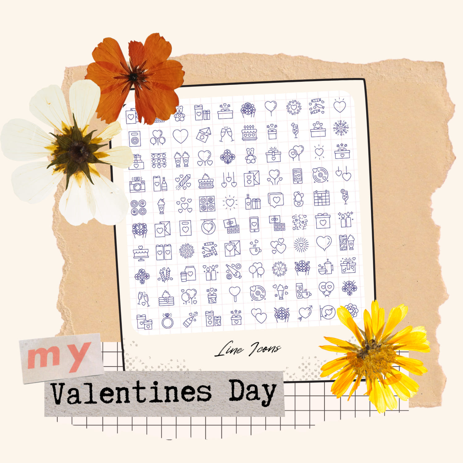 Valentines Day Line Icons - main image preview.