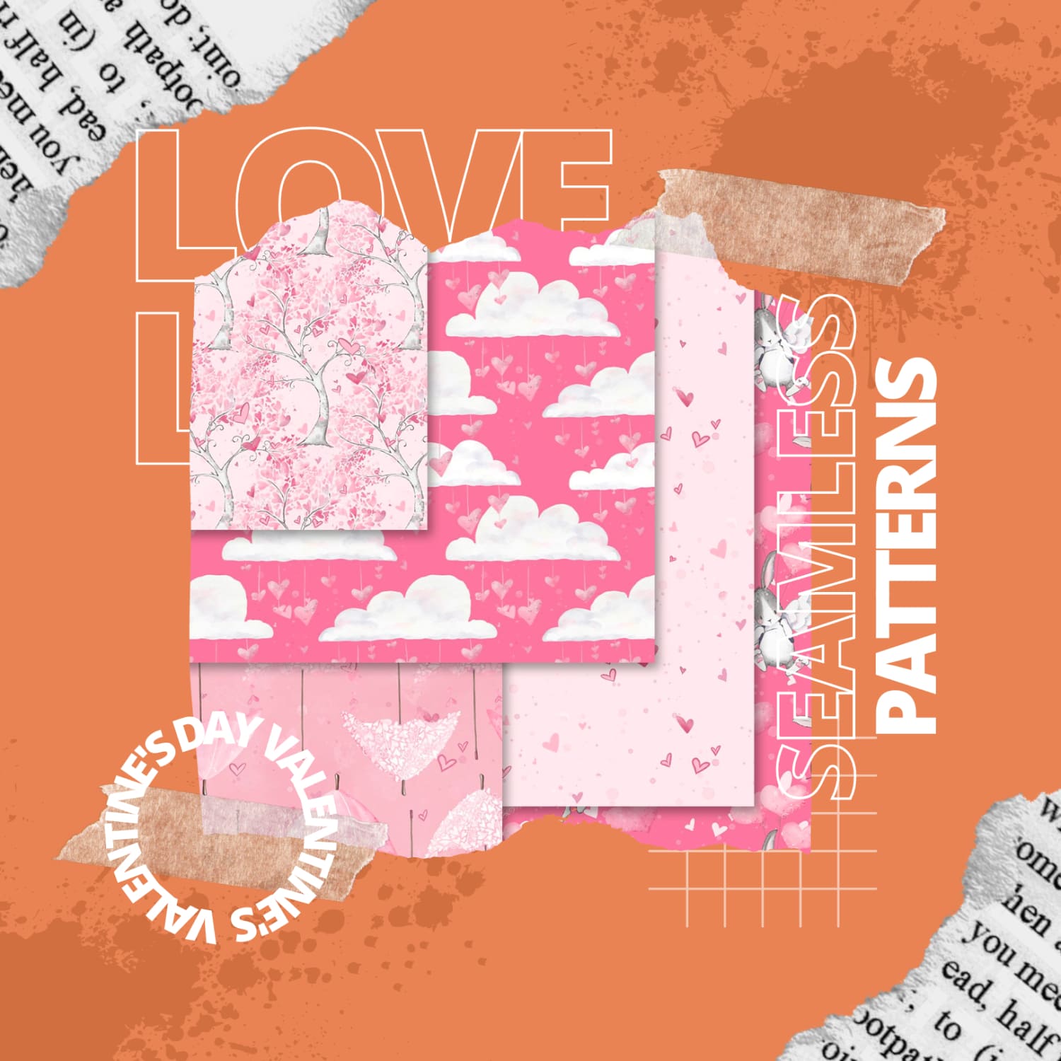 Valentine's Day Seamless Patterns - main image preview.