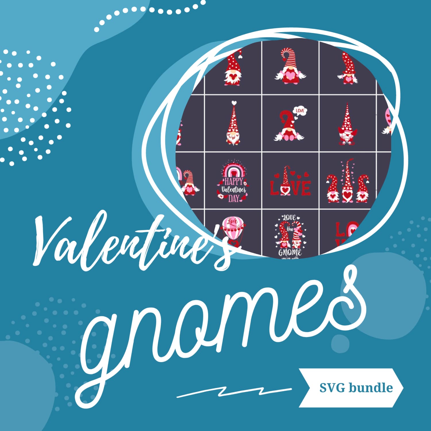 Valentine's Gnomes Svg Bundle.