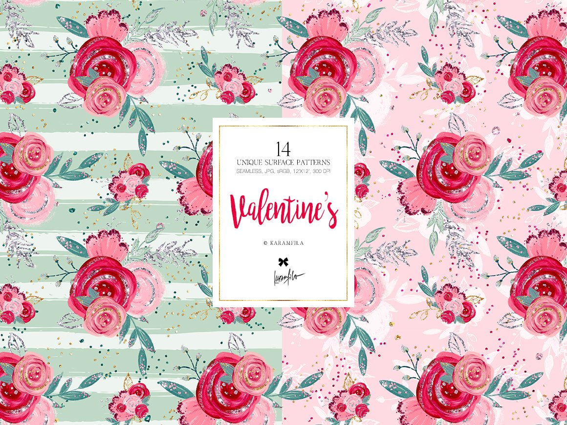 Cute flowers patterns for your love story.