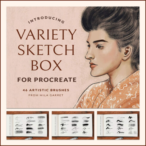 Variety Sketch Box Procreate Brushes - main image preview.