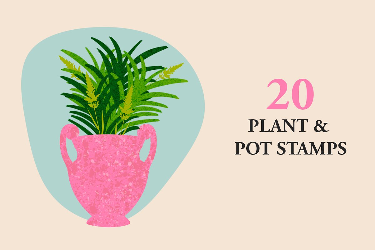 You will get 20 plant & pot stamps.