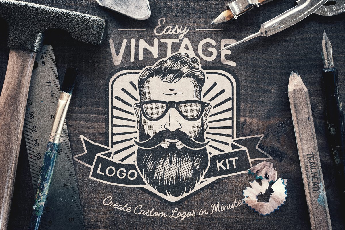 Cover image of Easy Vintage Logo Creation Kit.