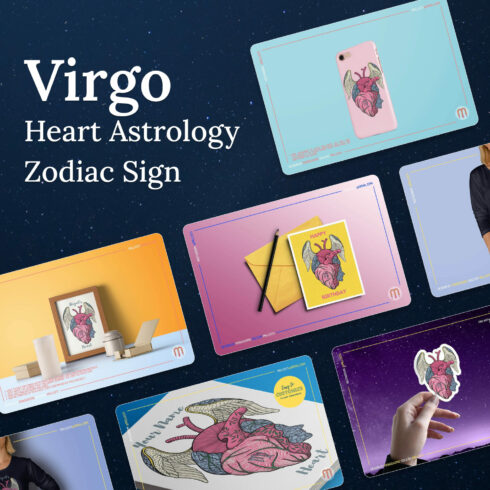 Virgo Heart Astrology Zodiac Sign.
