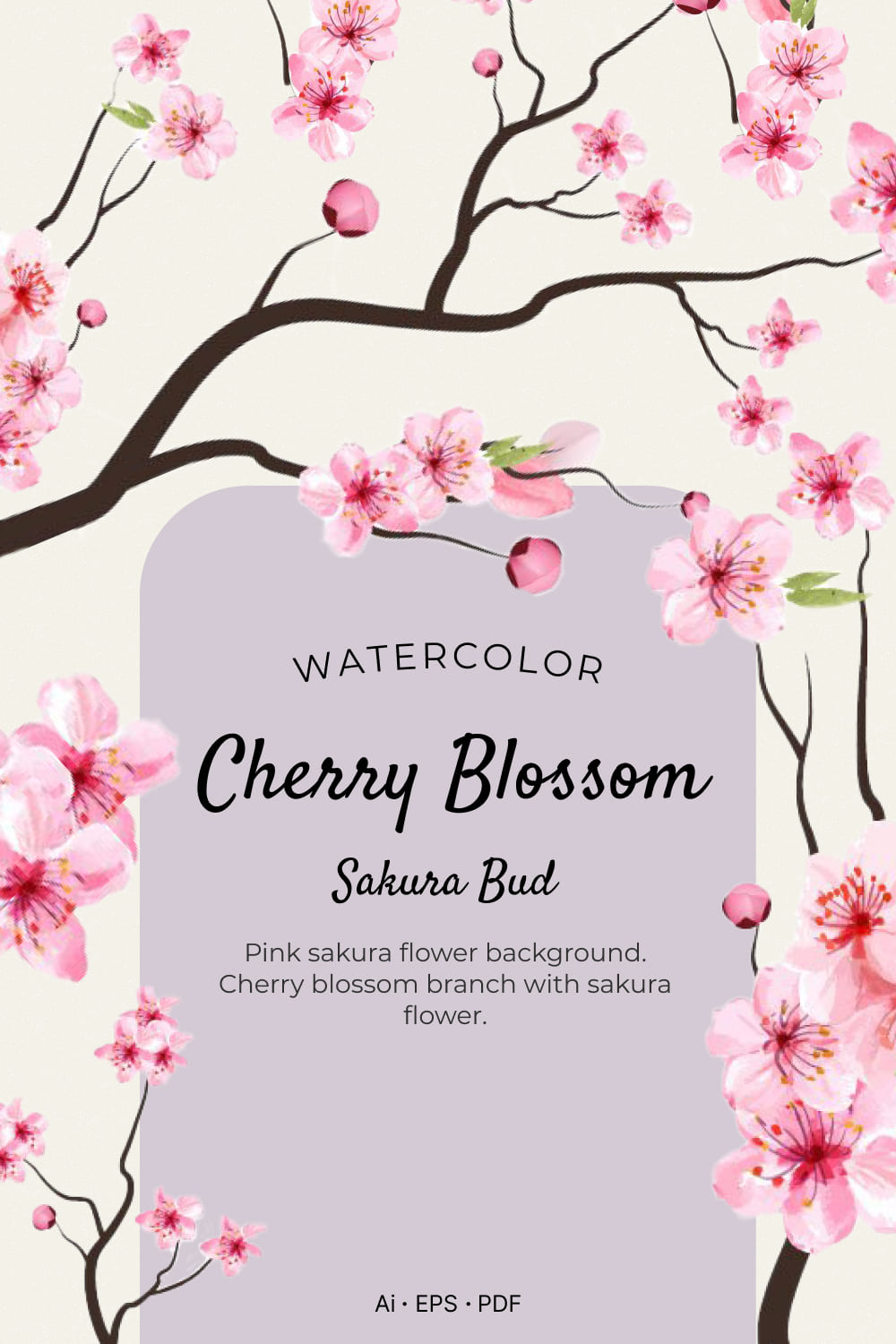 watercolor cherry blossom sakura bud pinterest 773