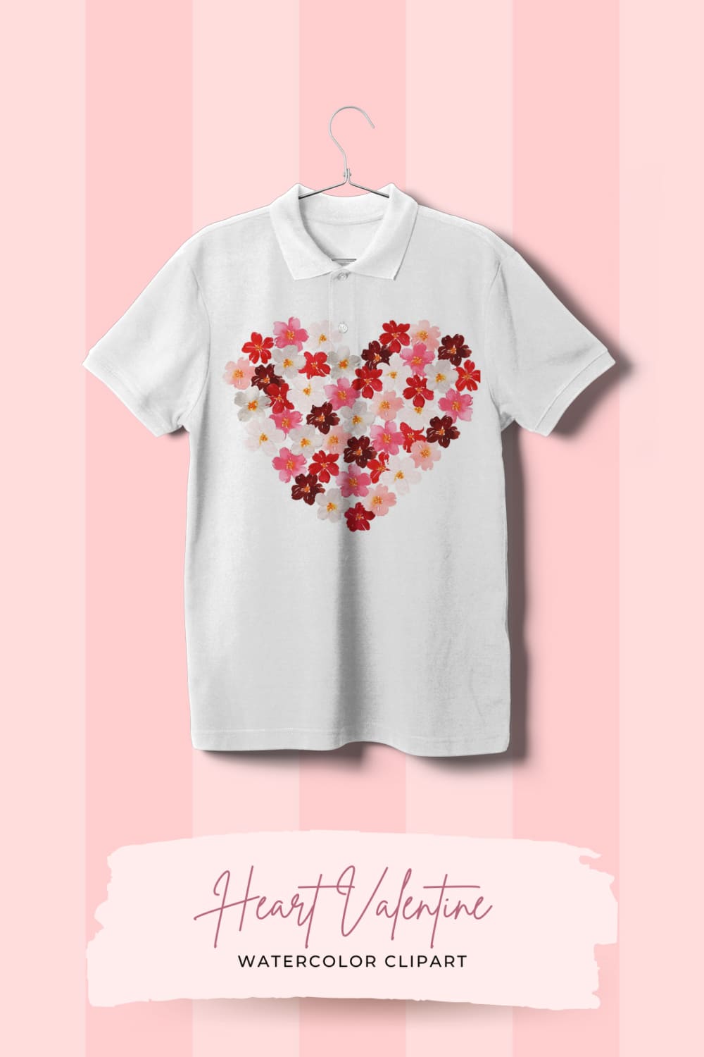 Watercolor Clipart - Heart Valentine - Pinterest.