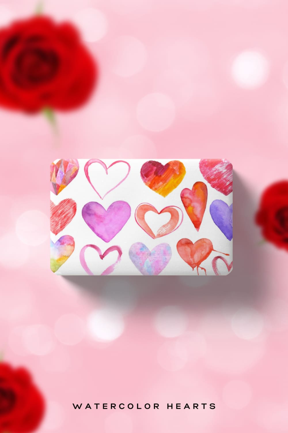 watercolor hearts valentines set 1 186